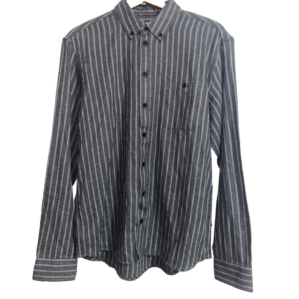 Blend Men’s NWT Striped Flannel Button Down Shirt size L Cotton Blend